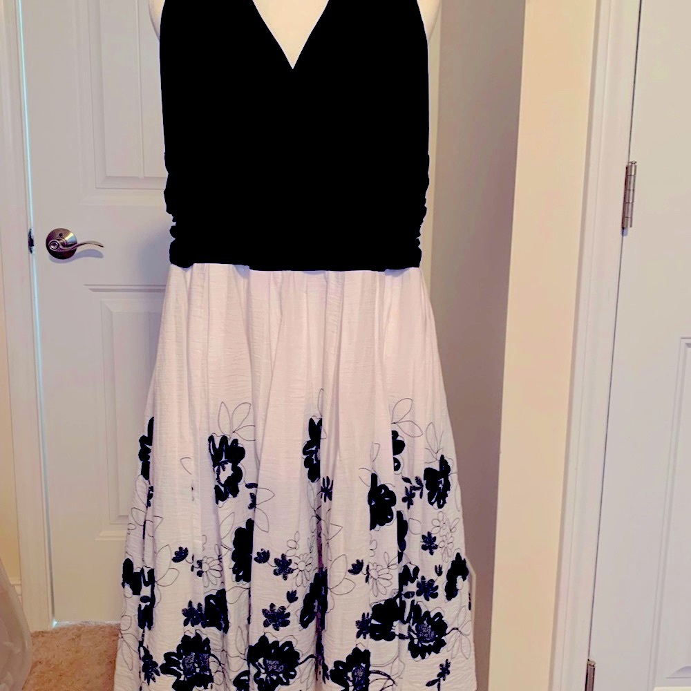 Dress with flowers on bottom